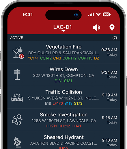 PulsePoint Respond Incident List