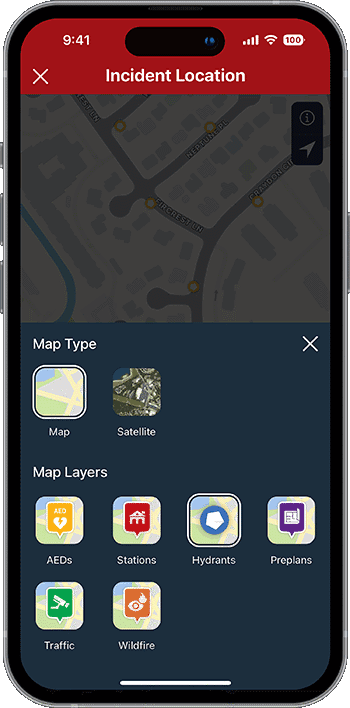 PulsePoint Respond Map Settings Hydrants