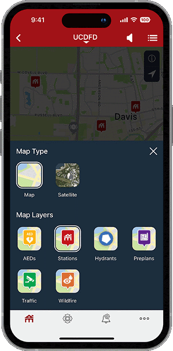 PulsePoint Respond Station Map Layer Selector