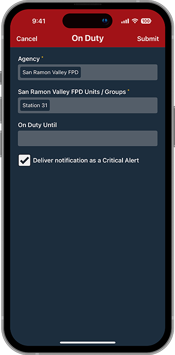 PulsePoint Respond Unit/Group Critical Alert