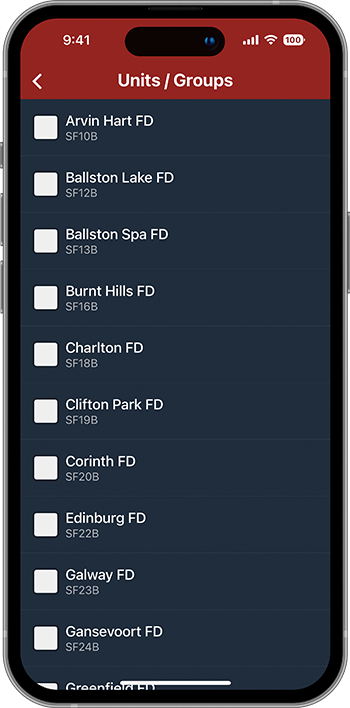 PulsePoint Respond Group Unit Selection Saratoga FD