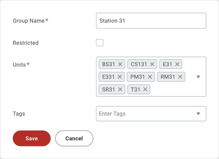 PulsePoint Respond Unit Group Definition