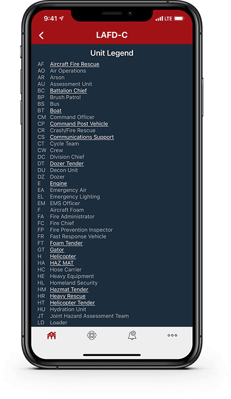 PulsePoint Respond Agency Profile Unit Legend