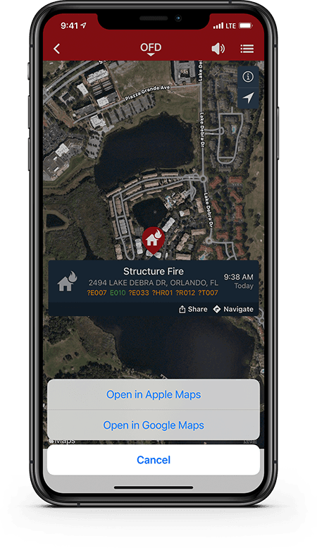 PulsePoint Respond Navigation Map Choice