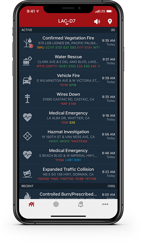 PulsePoint vegetation fire notification.